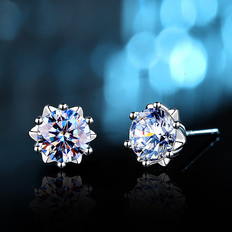 Fashion Snowflake Moissan Diamond Stud Earrings-Jewearrings