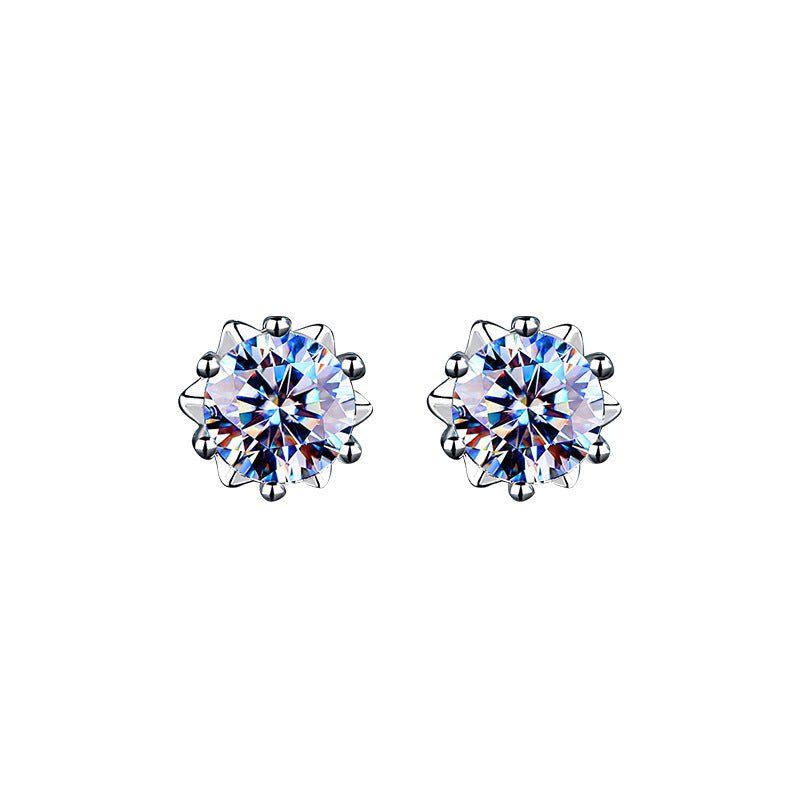 Fashion Snowflake Moissan Diamond Stud Earrings-Jewearrings