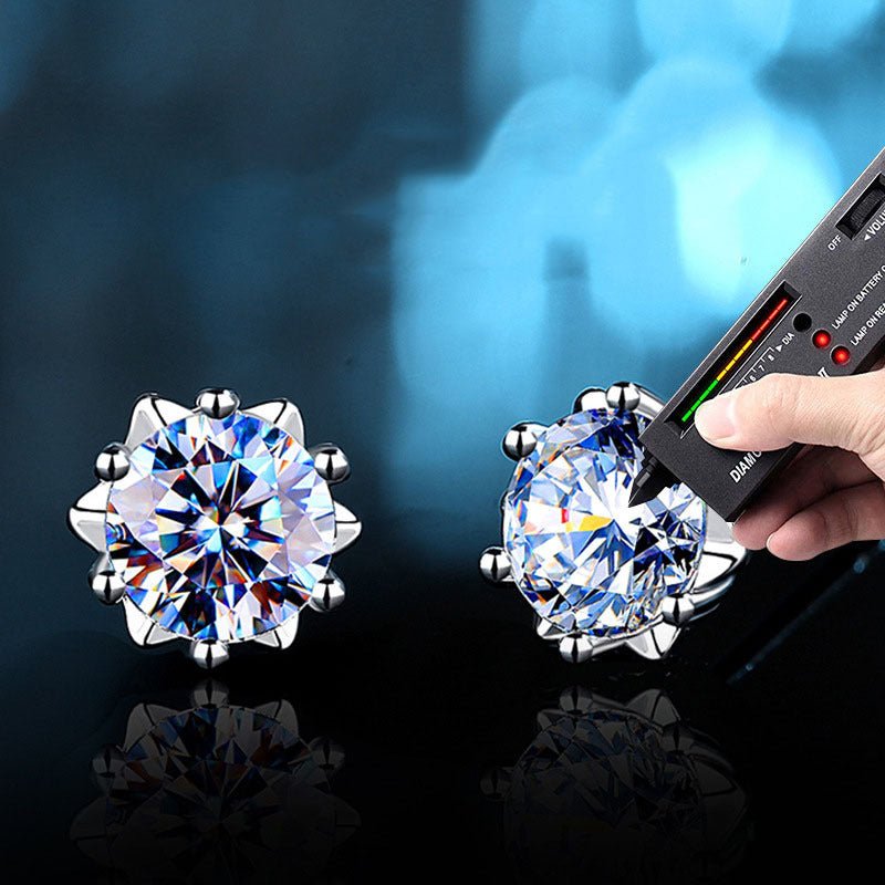 Fashion Snowflake Moissan Diamond Stud Earrings-Jewearrings