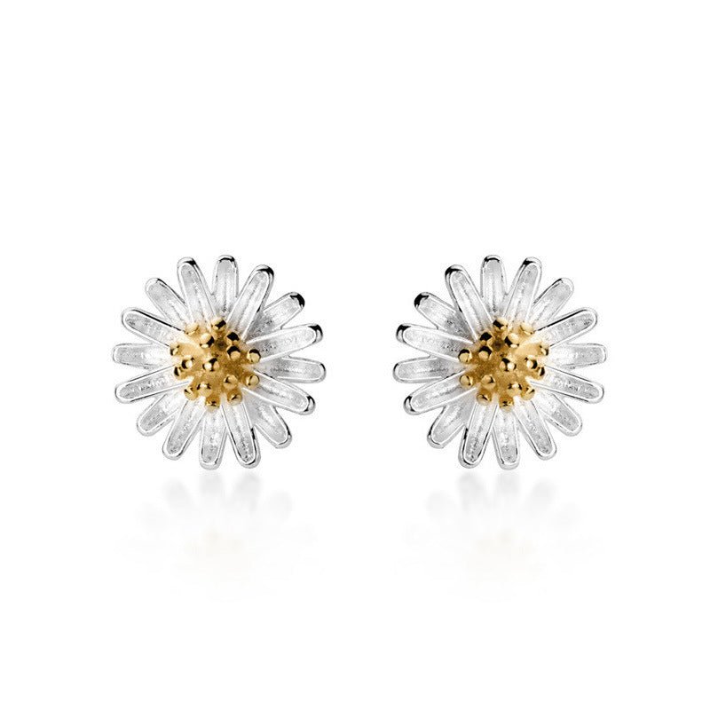 Fashion Sunflower Daisy Flower Stud Earrings-Jewearrings