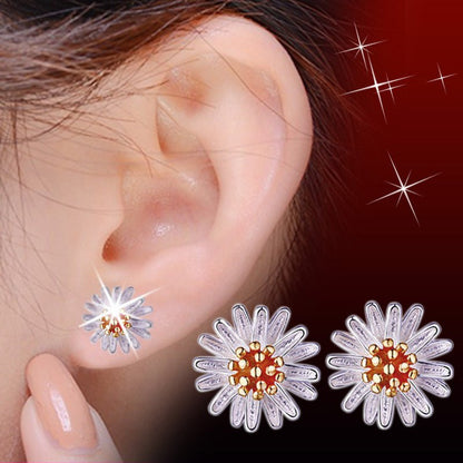 Fashion Sunflower Daisy Flower Stud Earrings-Jewearrings