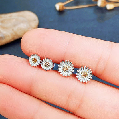 Fashion Sunflower Daisy Flower Stud Earrings-Jewearrings