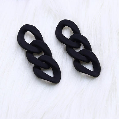 Fashion Three-piece Chain Stud Earrings Simple Personality Acrylic-Jewearrings