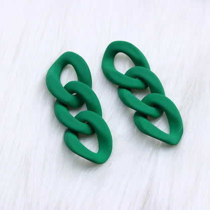 Fashion Three-piece Chain Stud Earrings Simple Personality Acrylic-Jewearrings