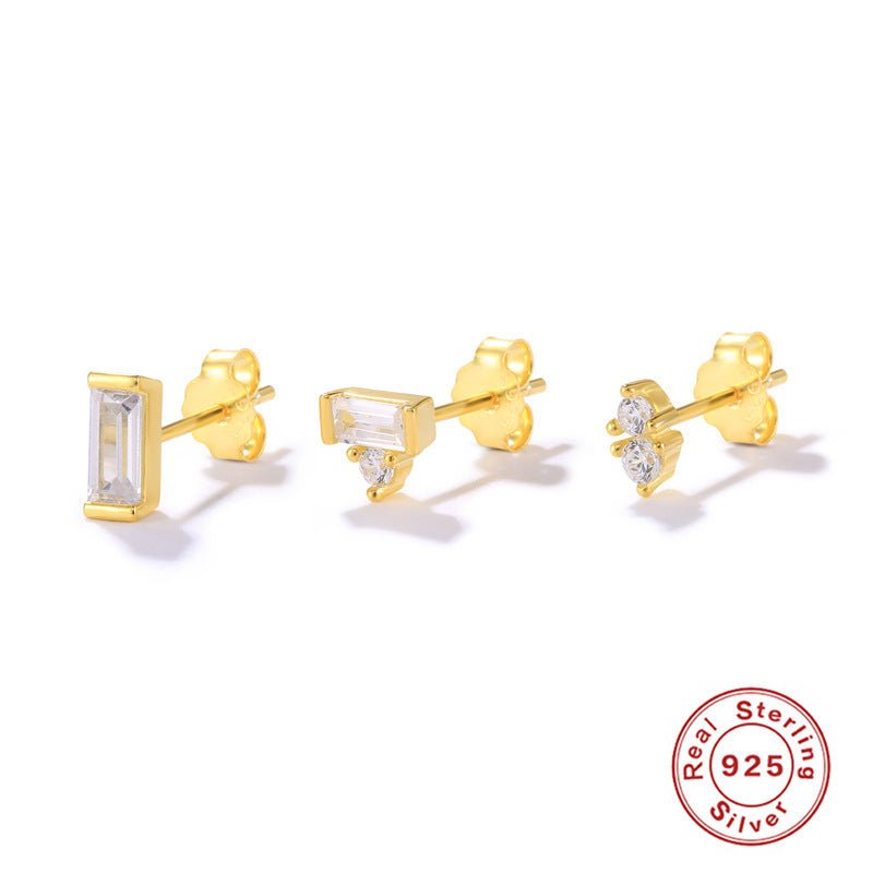 Fashion Twin Earrings Ear Clip Stud Flower Love Three-piece Set-Jewearrings