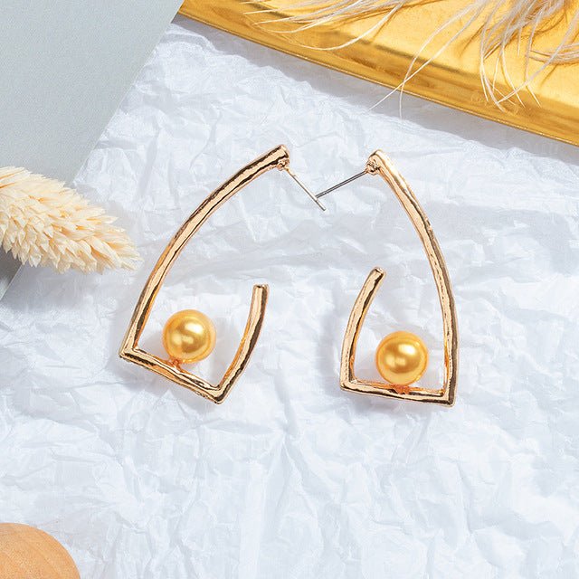 Fashion Vintage Declaration Gold Pendant Earrings-Jewearrings