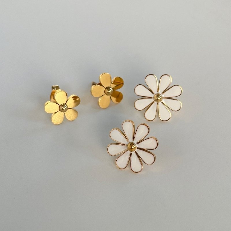 Fashion White Flower Earrings-Jewearrings