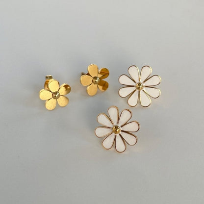 Fashion White Flower Earrings-Jewearrings