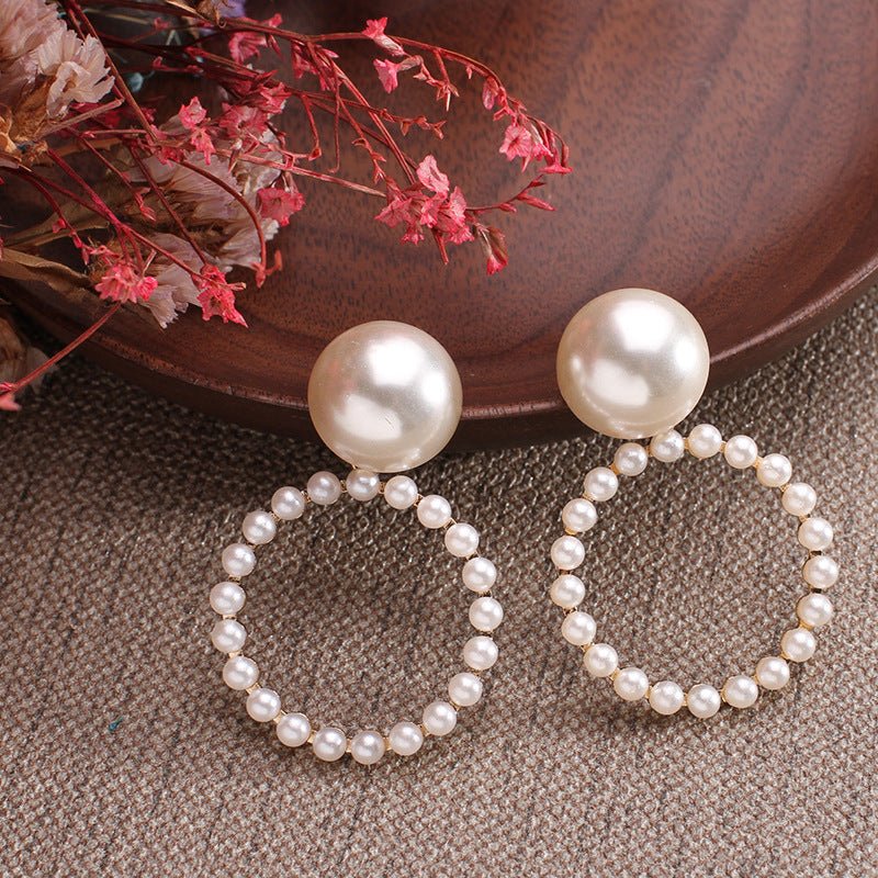 Fashionable Big-name Creative C-shaped Pearl Earrings-Jewearrings