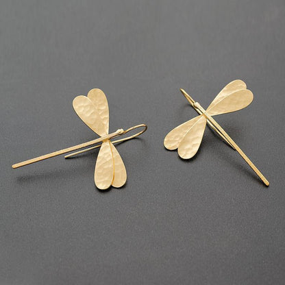 Fashionable Personality Three-dimensional Dragonfly Long Earrings-Jewearrings