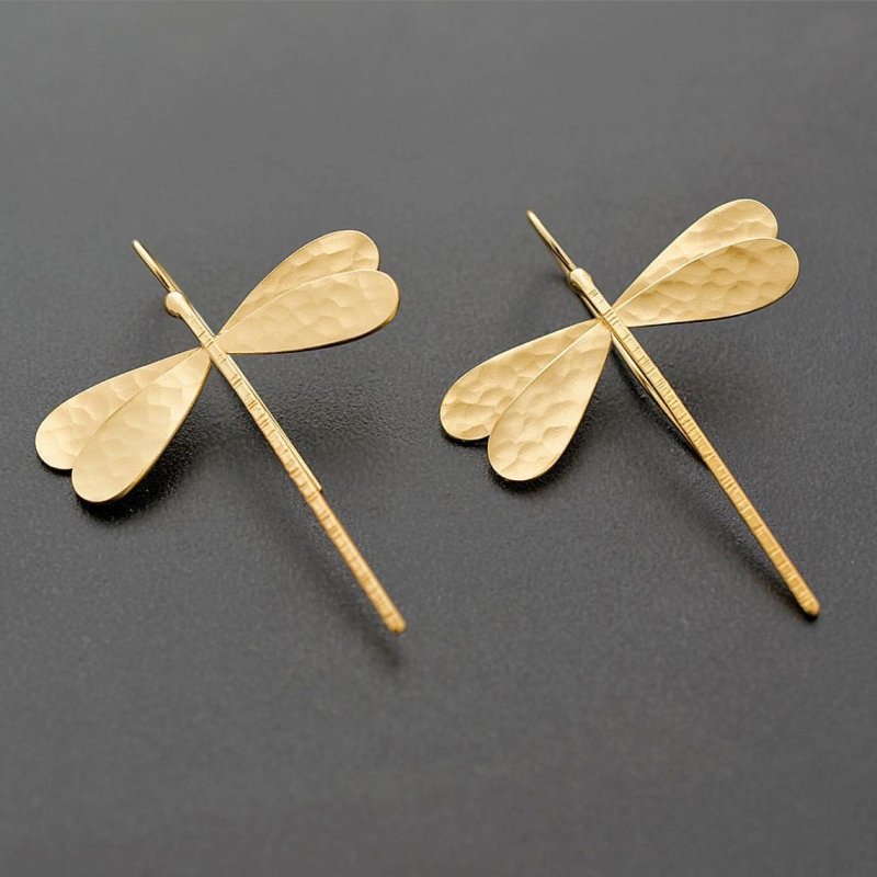 Fashionable Personality Three-dimensional Dragonfly Long Earrings-Jewearrings