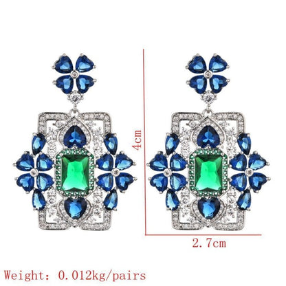 Fashionable Sapphire Blue Heart-shaped Earrings For Women-Jewearrings