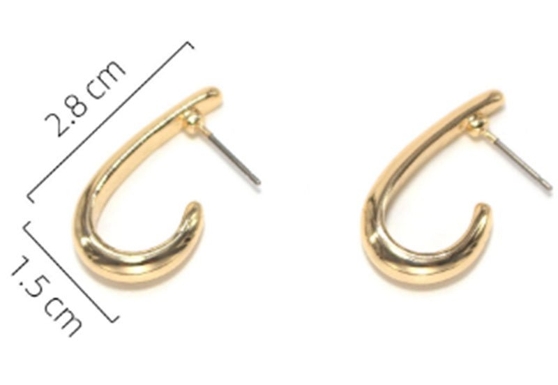 Fashionable Sweet Cool Small Gold Metal Earrings-Jewearrings