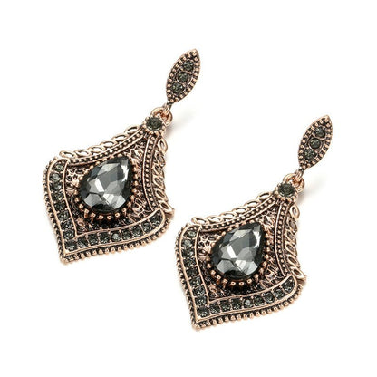 Fashionable Temperament Glass Jewelry Earrings Versatile Geometric Water Drop Diamond Earrings-Jewearrings