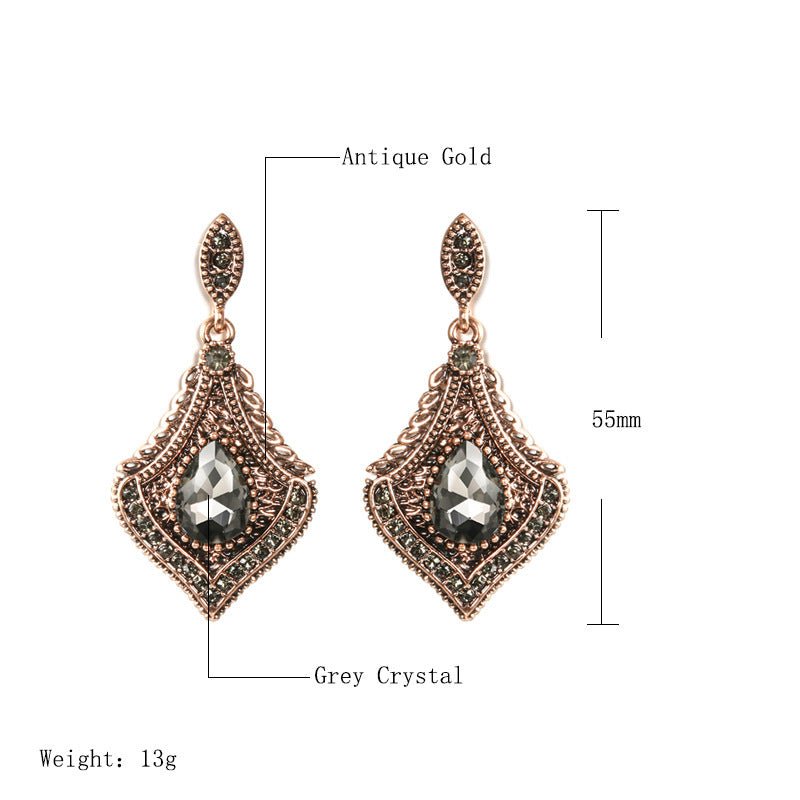 Fashionable Temperament Glass Jewelry Earrings Versatile Geometric Water Drop Diamond Earrings-Jewearrings