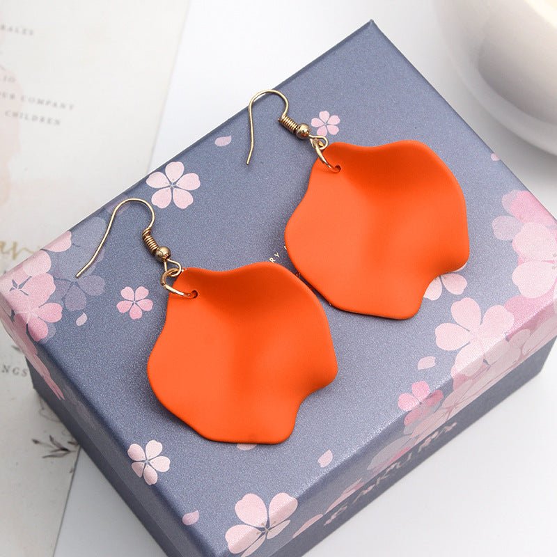 Fashionable Women's Orange Acrylic Earrings Geometric Earrings-Jewearrings