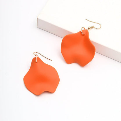 Fashionable Women's Orange Acrylic Earrings Geometric Earrings-Jewearrings