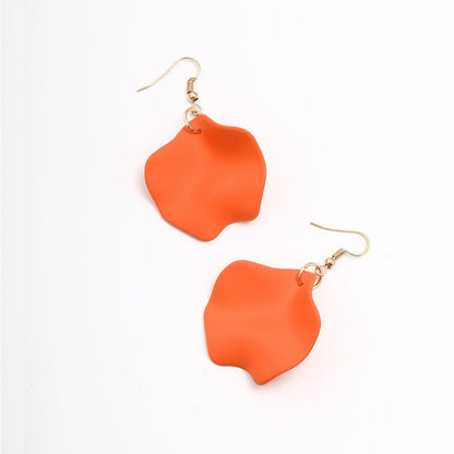 Fashionable Women's Orange Acrylic Earrings Geometric Earrings-Jewearrings