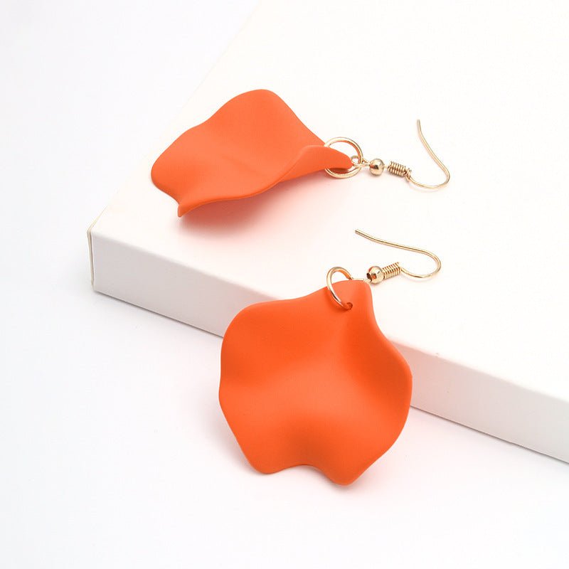 Fashionable Women's Orange Acrylic Earrings Geometric Earrings-Jewearrings