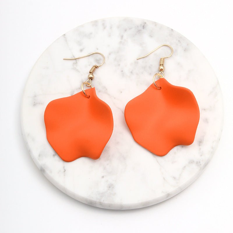 Fashionable Women's Orange Acrylic Earrings Geometric Earrings-Jewearrings