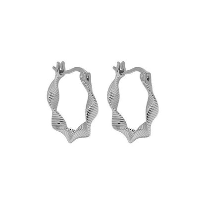 Mobius Textured S925 Sterling Silver Earrings For Women-Jewearrings