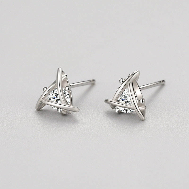 S925 Sterling Silver Geometric Line Earrings-Jewearrings