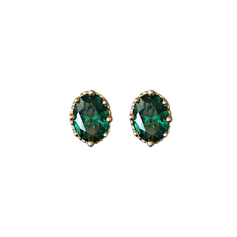 Emerald Zircon Set Earrings-Jewearrings