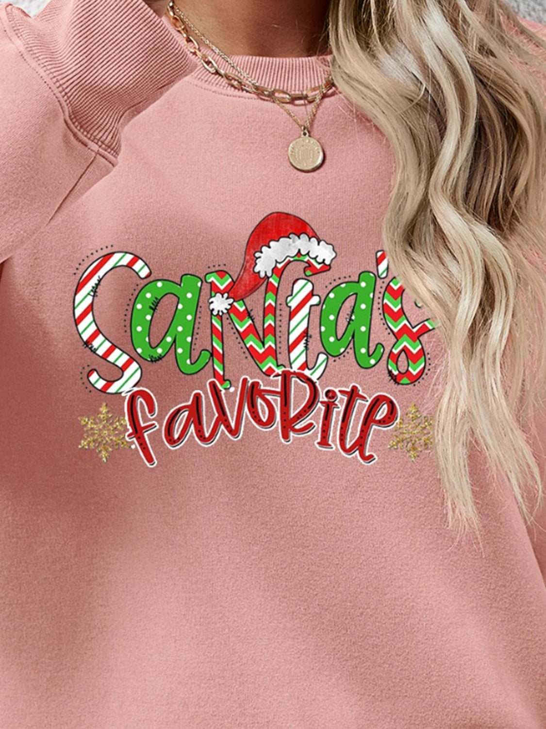 Letter Graphic Round Neck Long Sleeve Sweatshirt-Jewearrings