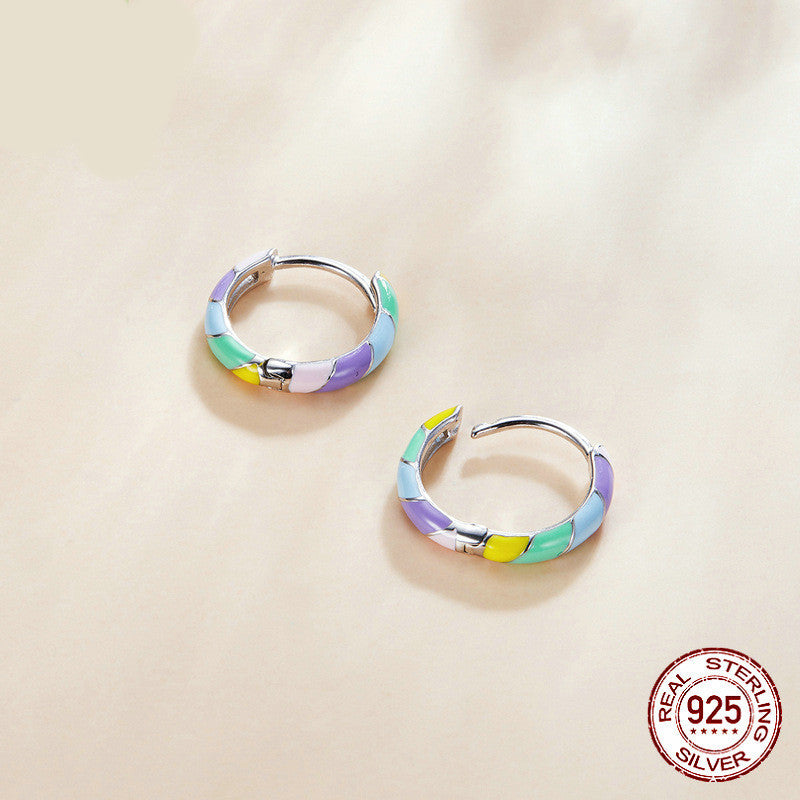 S925 Sterling Silver Rainbow Earrings Women-Jewearrings