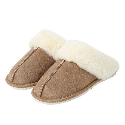 Faux Suede Center Seam Slippers-Jewearrings