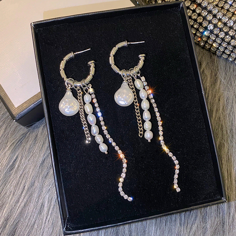 Irregular Freshwater Pearl Tassel Earrings-Jewearrings