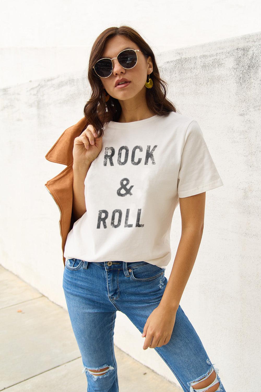 Simply Love Full Size ROCK & ROLL Short Sleeve T-Shirt-Jewearrings