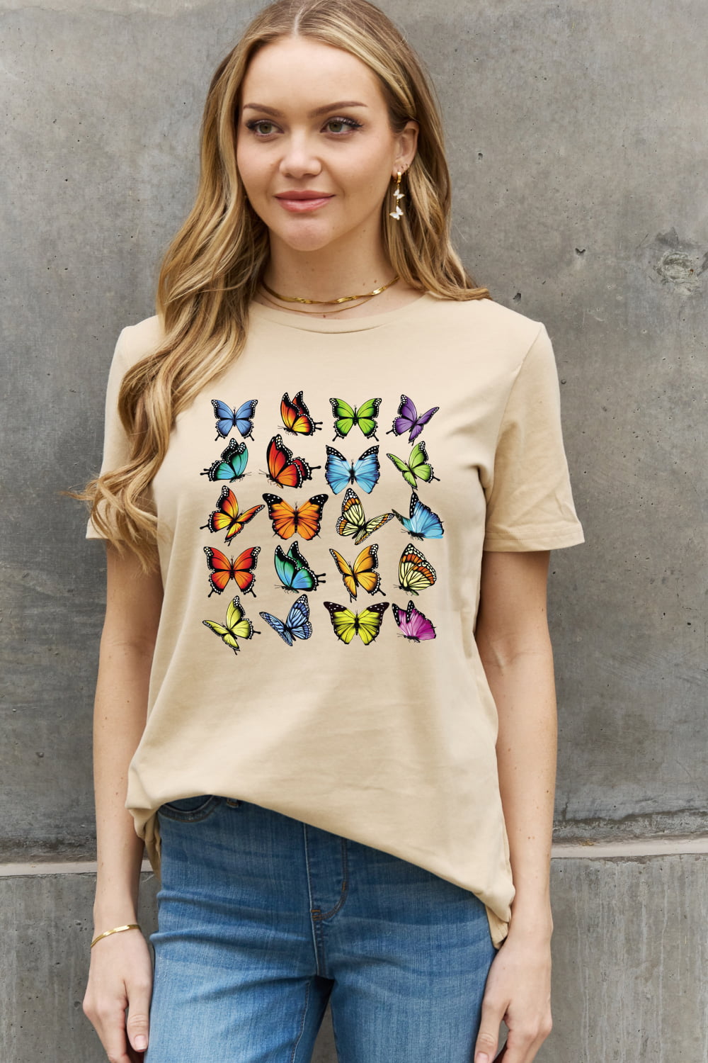 Simply Love Full Size Butterfly Graphic Cotton Tee-Jewearrings