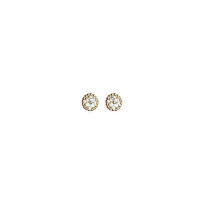 Sterling Silver Beanie Bean Zirconia Cross Stud Earrings-Jewearrings