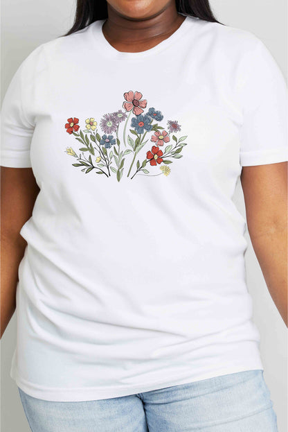 Simply Love Simply Love Full Size Flower Graphic Cotton Tee-Jewearrings