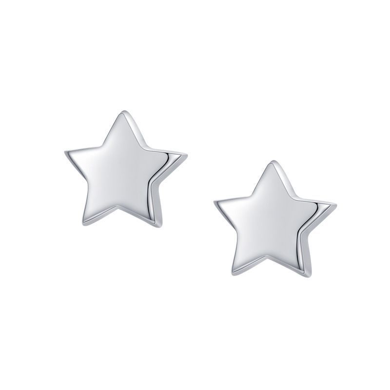 Women's S925 Silver Star Glossy Earrings-Jewearrings