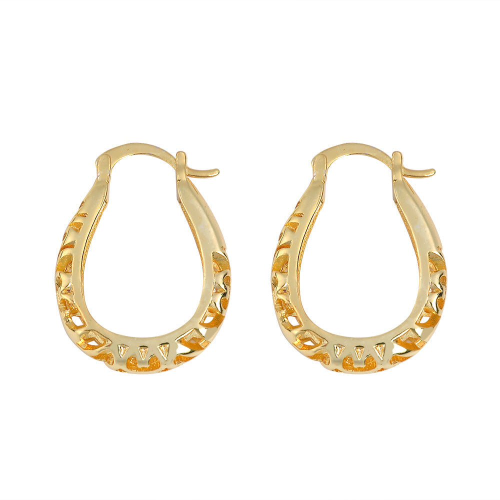 Exaggerated And Exaggerated Carved Ear Buckle Ear Clip Earrings-Jewearrings