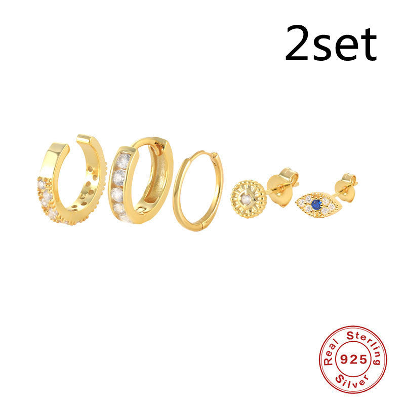 Sterling Silver Earrings Five Piece Combination Set-Jewearrings