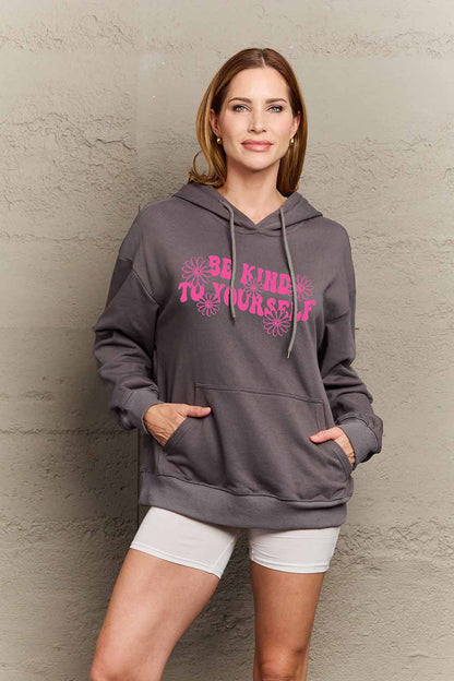 Simply Love Simply Love Full Size BE KIND TO YOURSELF Graphic Hoodie-Jewearrings