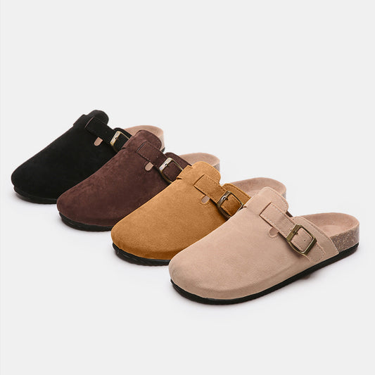 Suede Closed Toe Buckle Slide-Jewearrings