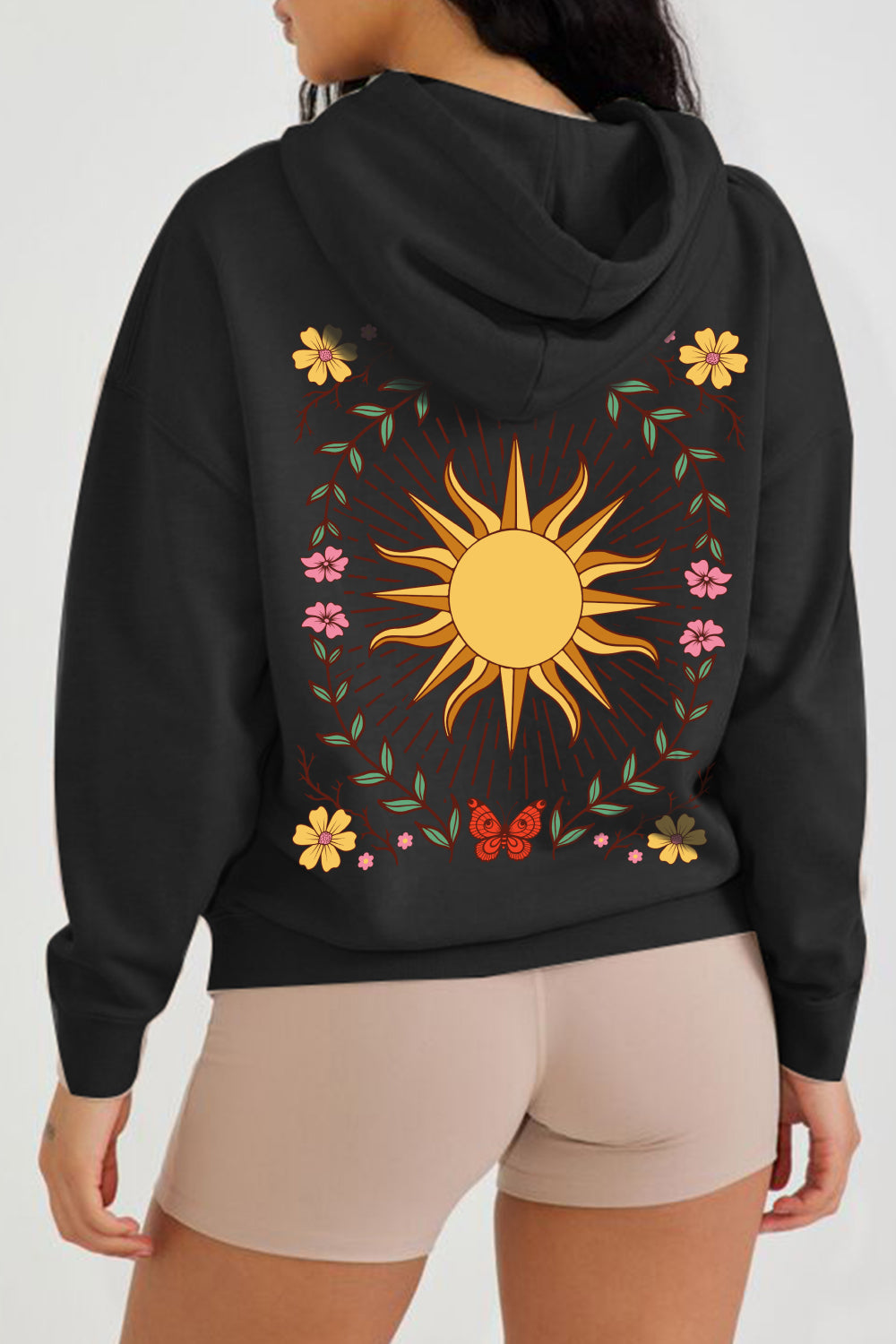 Simply Love Simply Love Full Size Sun Graphic Hooded Jacket-Jewearrings