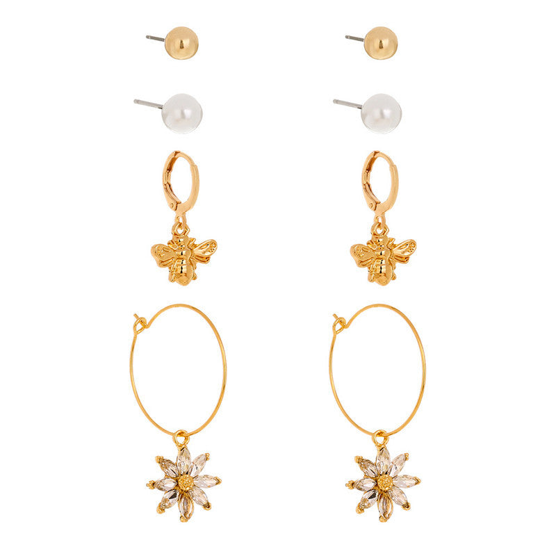 Pearl Earrings Butterfly Short Earrings-Jewearrings