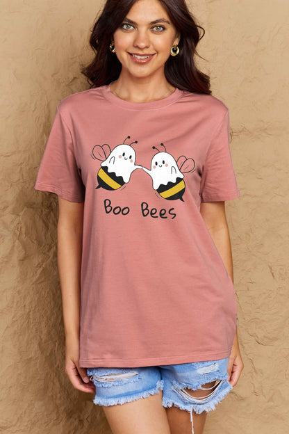 Simply Love Full Size BOO BEES Graphic Cotton T-Shirt-Jewearrings