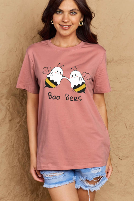 Simply Love Full Size BOO BEES Graphic Cotton T-Shirt-Jewearrings