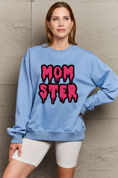 Simply Love Full Size MOM STER Graphic Sweatshirt-Jewearrings