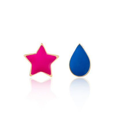 Cosplay Anime Hunter x Hunter Hisoka Earrings Enamel Teardrop Star Stud Earrings-Jewearrings