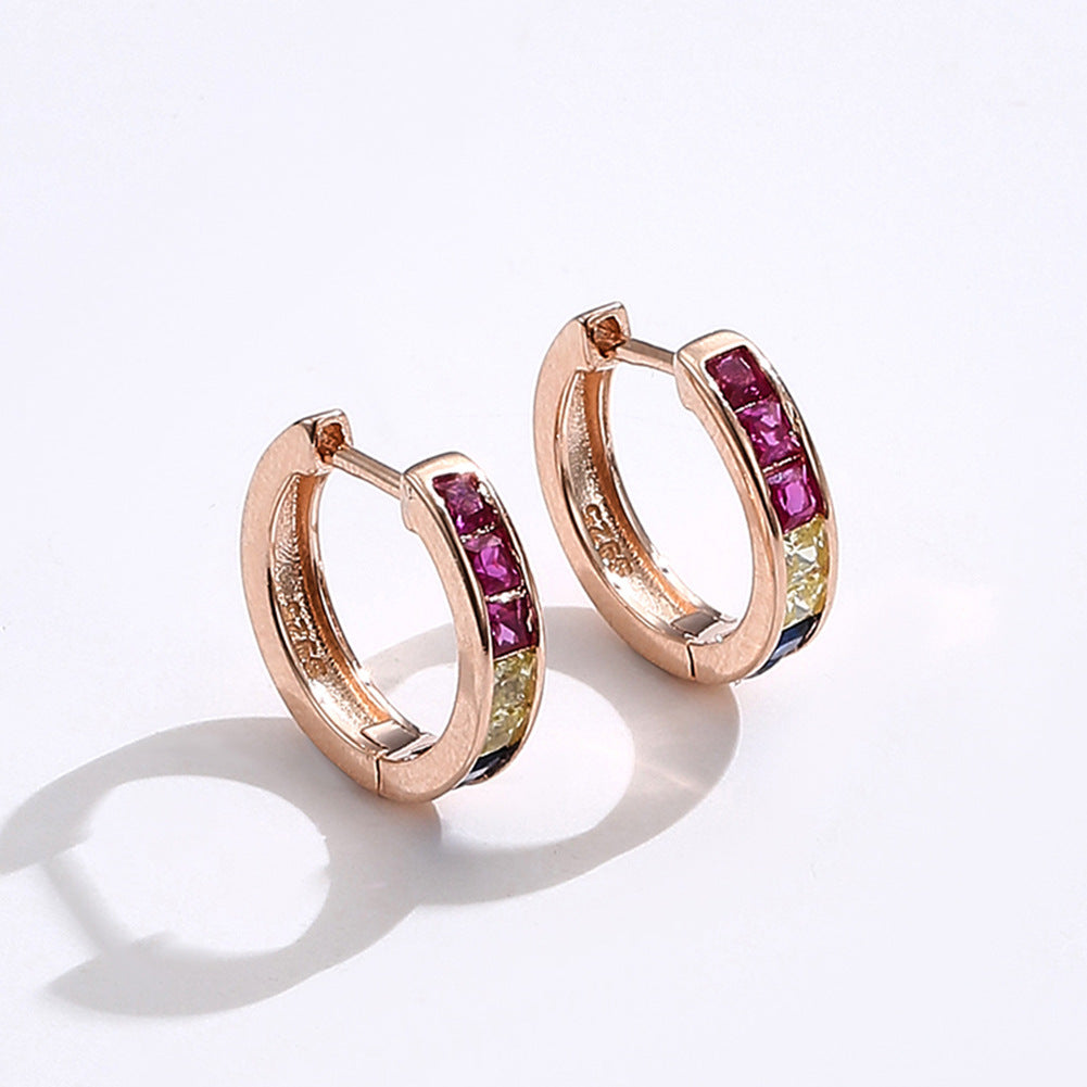 Korean Fashion Rainbow Earrings Female Ear Clip-Jewearrings