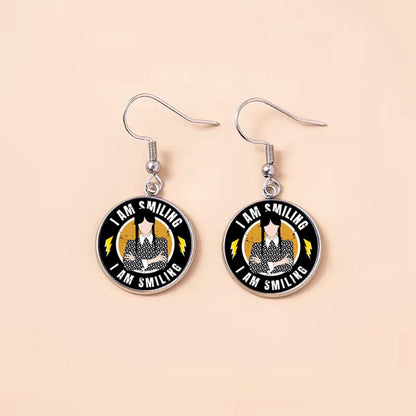 Punk Wednesday Stainless Steel Glass Dome Dangle Earrings For Women Girls-Jewearrings