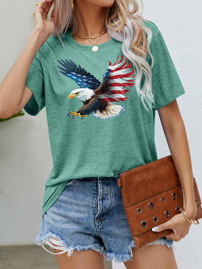 US Flag Eagle Graphic Tee-Jewearrings