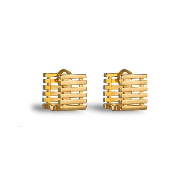 Female Special-interest Design Square Geometry Hollow Stud Earrings-Jewearrings